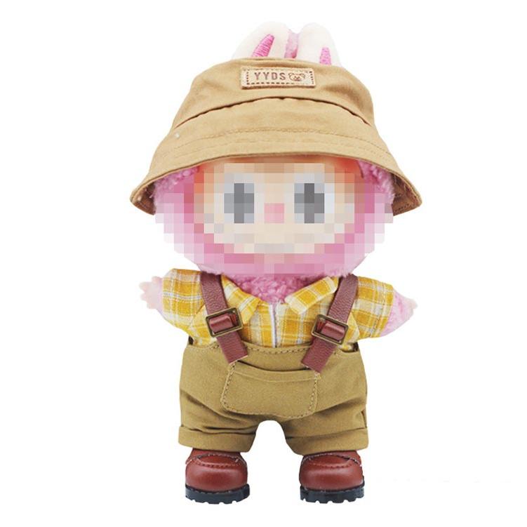 サロペット シャツ！ぬいぐるみ 服 10cm ミニ洋服 衣替え ぬいぐるみ