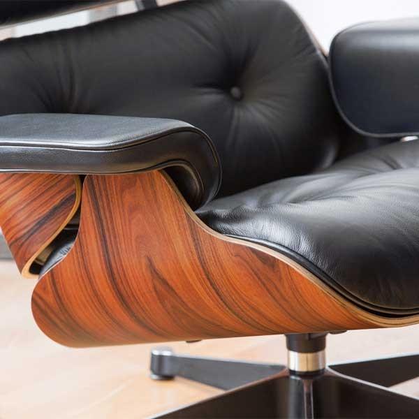 イームズ ラウンジチェア＆オットマン 2点セット ローズウッド 本革
