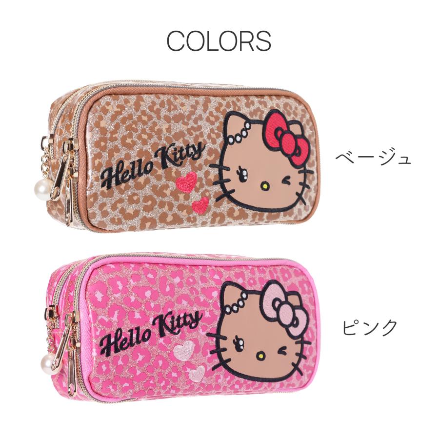 ハローキティ 日焼け キティ 多機能ポーチ グリッター ヒョウ柄