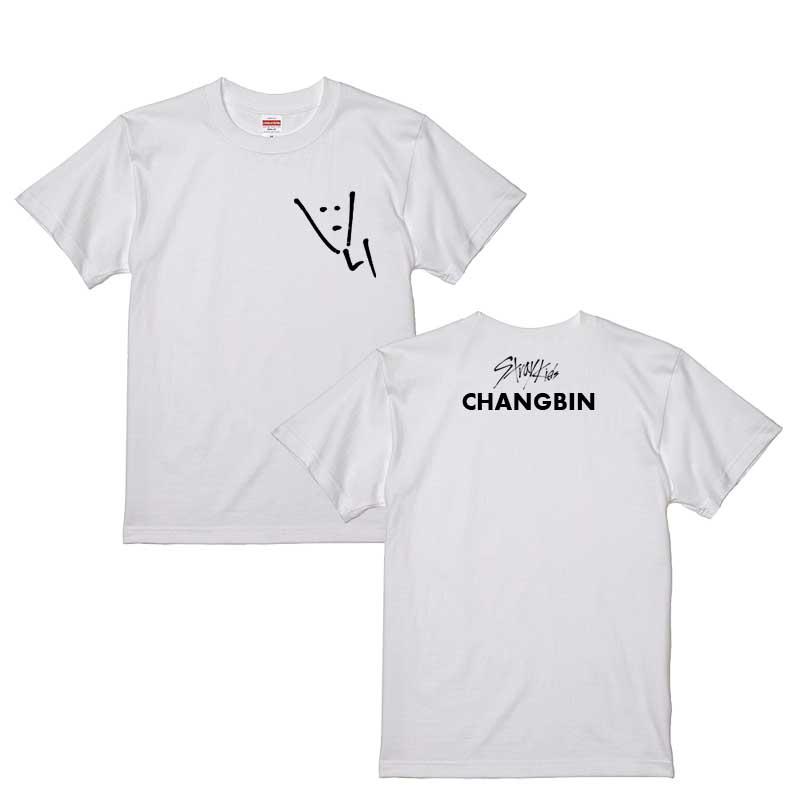 チャンビン Changbin ストレイキッズ スキズ 男女兼用Tシャツ ホワイト
