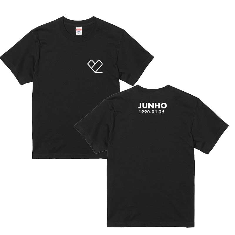 ジュノ JunHo 2PM イジュノ ハートロゴ Tシャツ ブラック 黒Tシャツ T