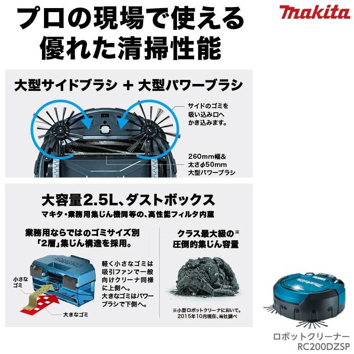 マキタ（makita） ロボットクリーナー 本体のみ RC200DZSP ※バッテリー