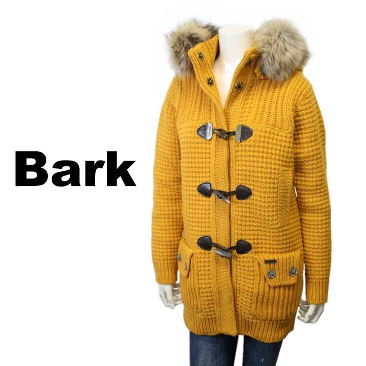 BARK（バーク） レディース ニット ファー付き フード ミディアム丈