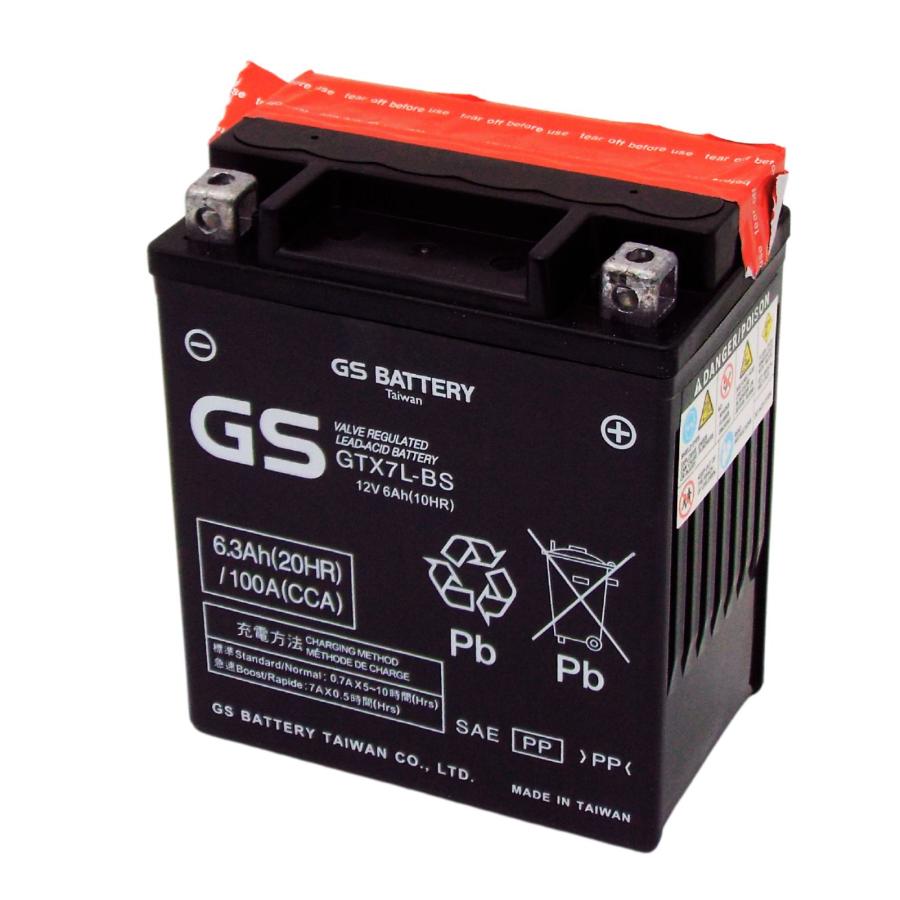 台湾GS GTX7L-BS バイクバッテリー充電済【互換 YTX7L-BS DTX7L-BS