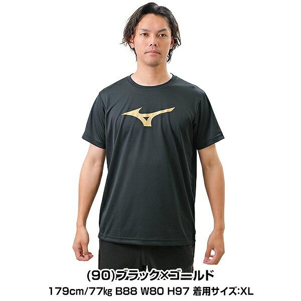 MIZUNO（ミズノ） Tシャツ メンズ 半袖 丸首 ビッグロゴ 吸汗速乾
