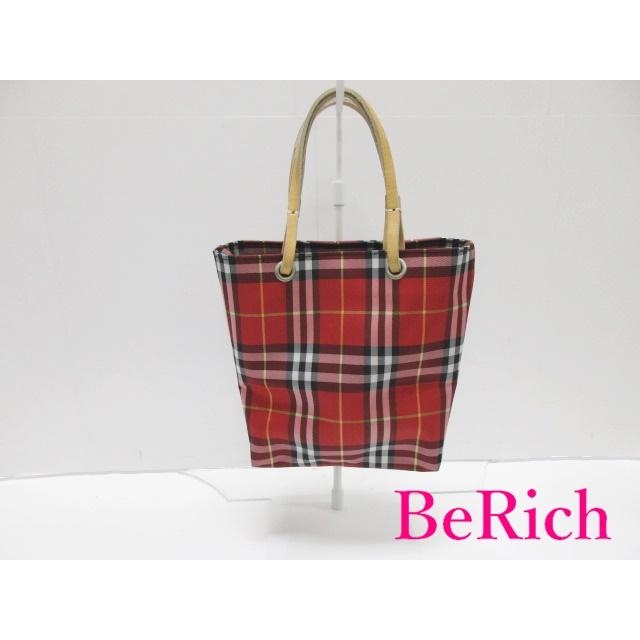 BURBERRY（バーバリー） ハンドバッグ ノバチェック 赤 レッド マルチ