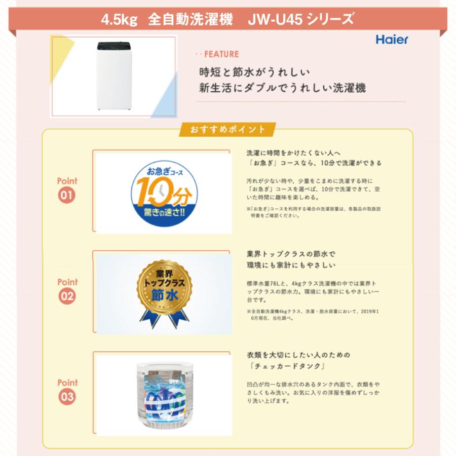 Haier（ハイアール） 新生活 一人暮らし 家電セット 冷蔵庫 洗濯機