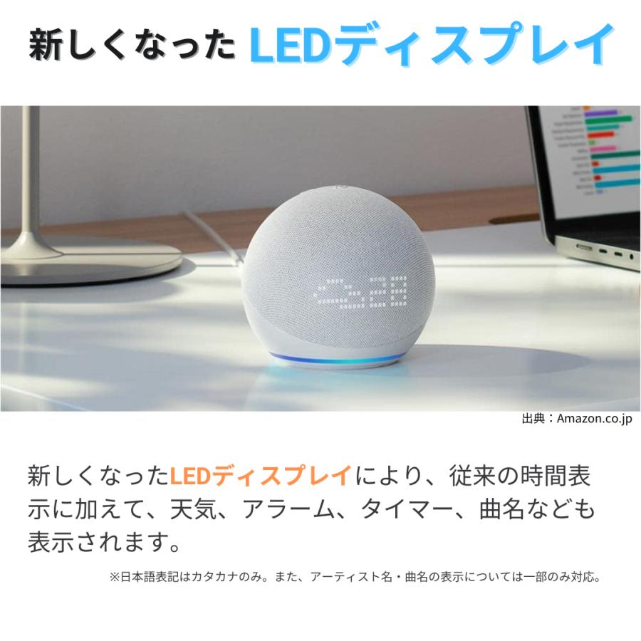 echo Dot with clock 第5世代 エコードットウィズクロック グレー
