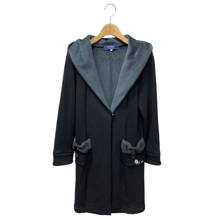 エムズグレイシー 114513 コート 36 ブラック リボン IT4YVA51YCUE