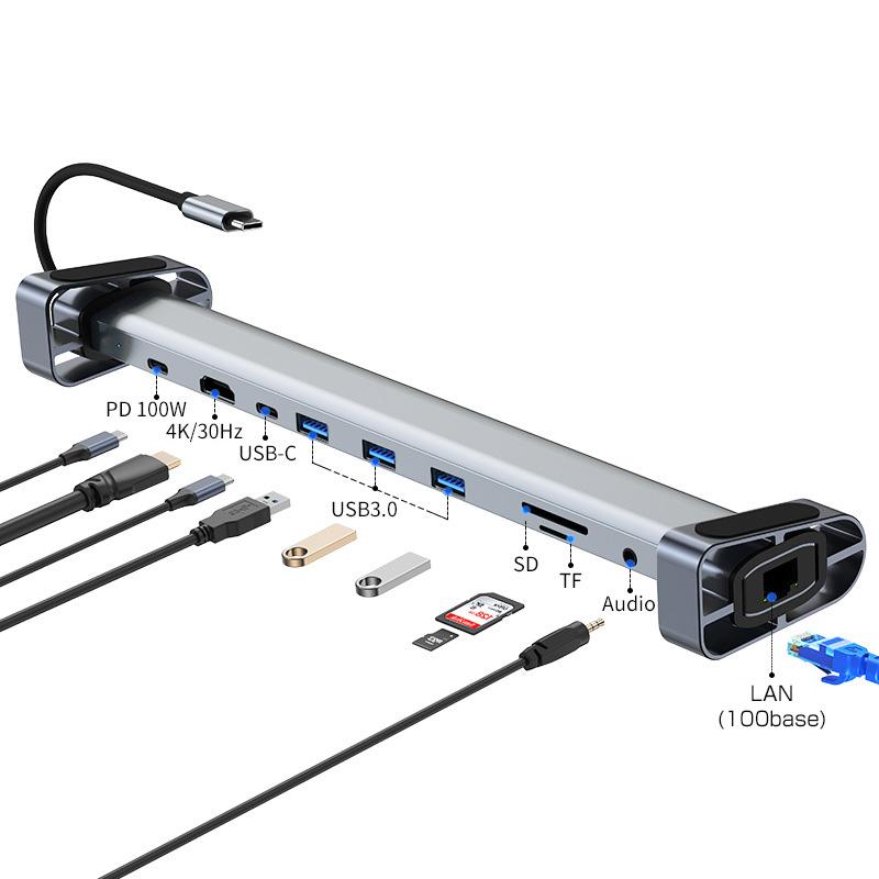 USB Type-C ハブ 10-IN-1 ドッキングステーション [ 4K HDMI＋USB 3.0