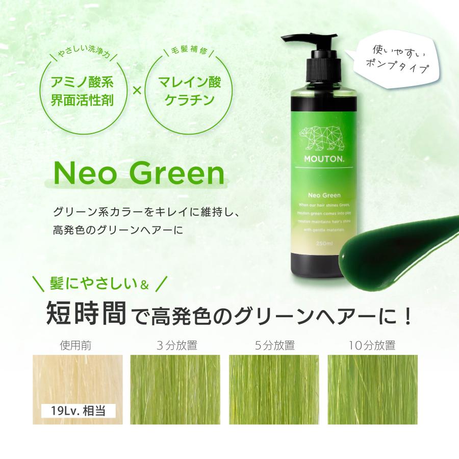 美容室専売品 ネオグリーンシャンプー カラーシャンプー 緑 MOUTON
