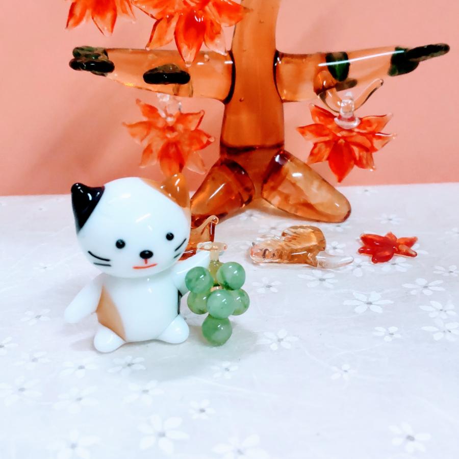 ガラス細工 シャインマスカット（ミニ） ミニチュア 雑貨 置物 小物 秋