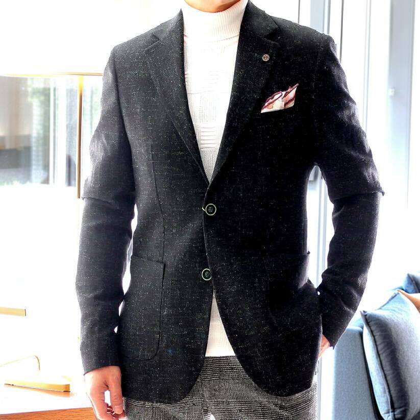 ツイードジャケット テーラードジャケット ブレザー 秋/冬 黒 チェック