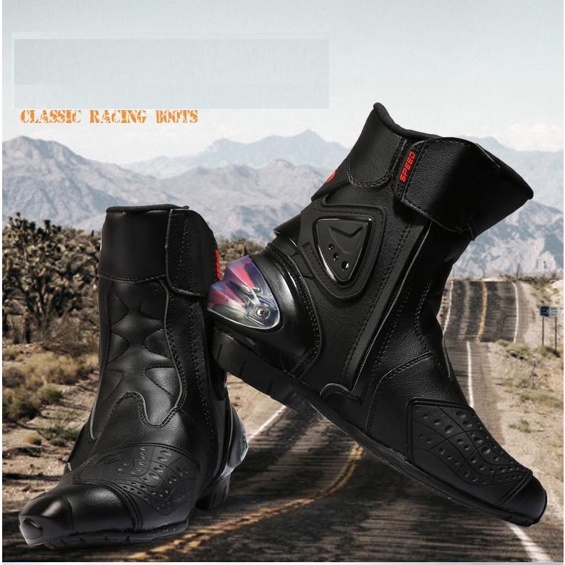 ライディングシューズ 黒色 ライダーブーツ バイクブーツ レーシング