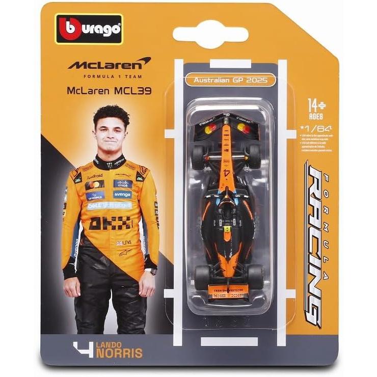 Bburago（ブラーゴ） 1/64 マクラーレン F1 MCL39 #4 ランド・ノリス