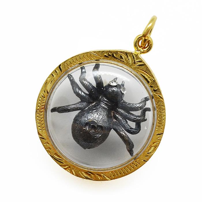 プラクルアン 蜘蛛 チャーム クモ お守り タイ ゴールド 幸運 本物