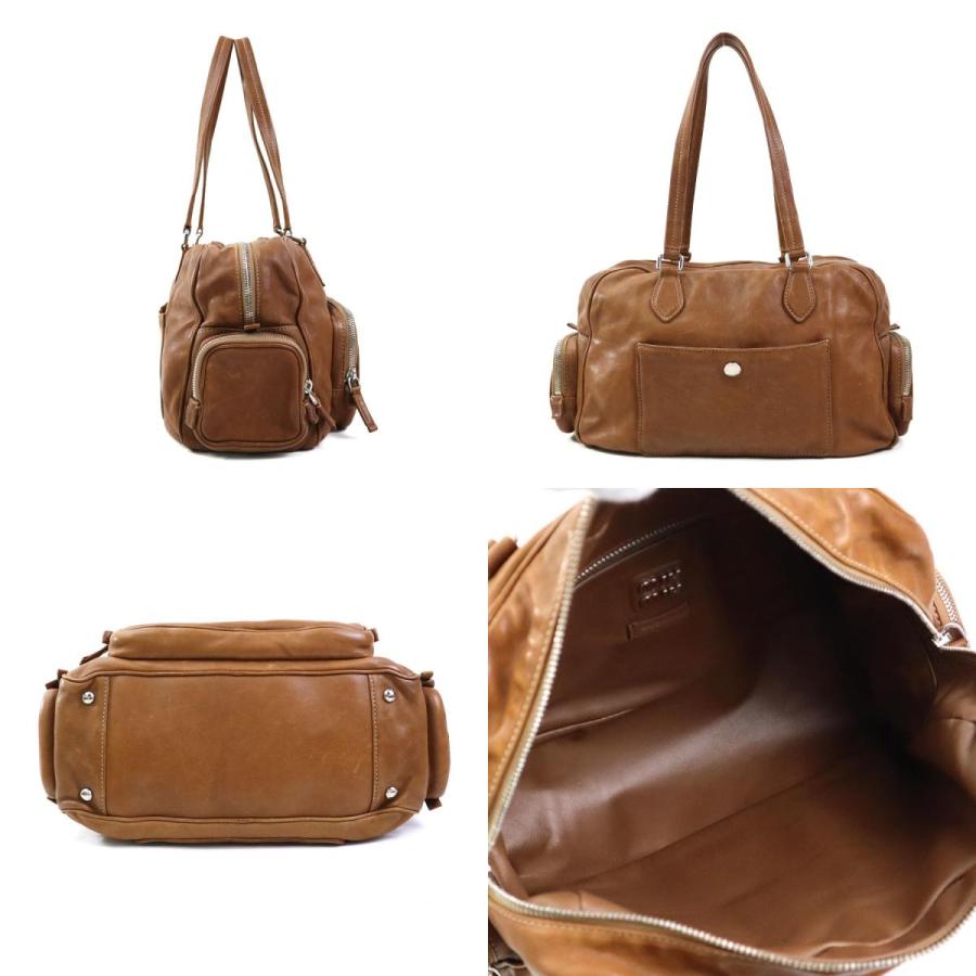 miu miu（ミュウミュウ） ハンドバッグ レザー ブラウン : ブランド