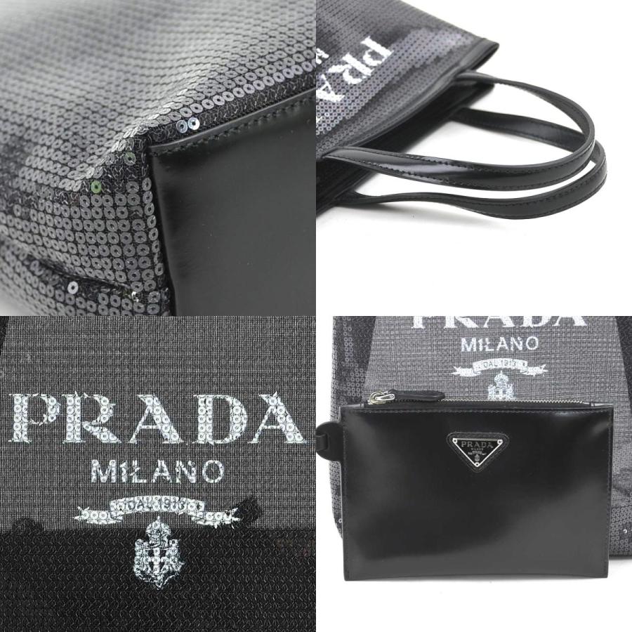 PRADA（プラダ） ハンドバッグ スパンコール/レザー ブラック
