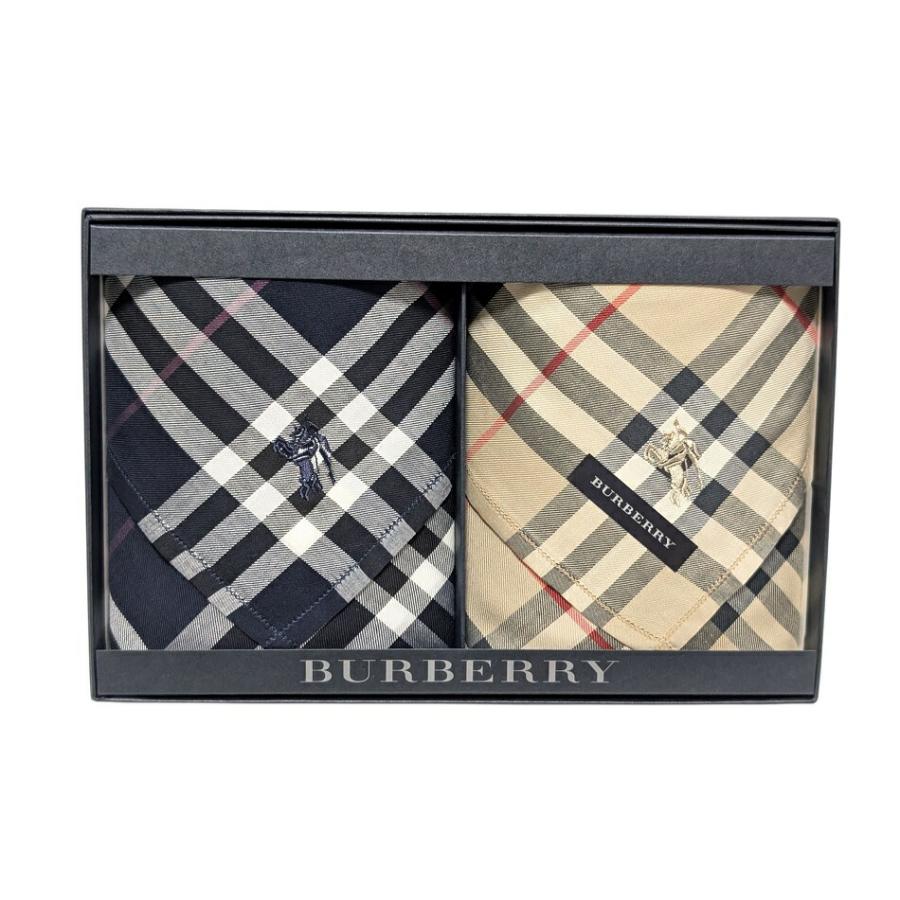 BURBERRY（バーバリー） 未使用 ハンカチ 紺 ネイビー ベージュ