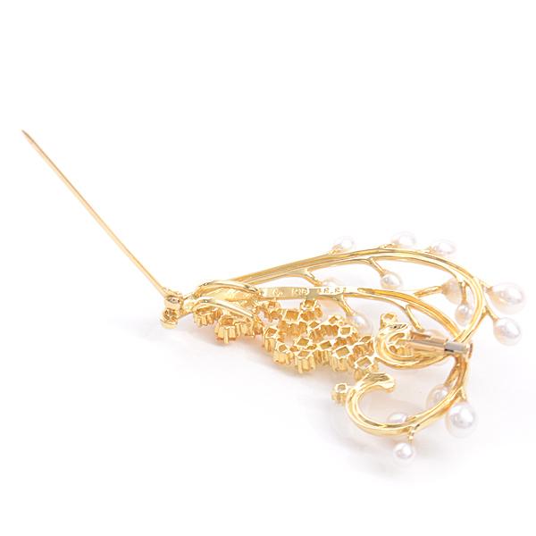 TASAKI（タサキ） ブローチ レディース K18 リーフデザイン パール