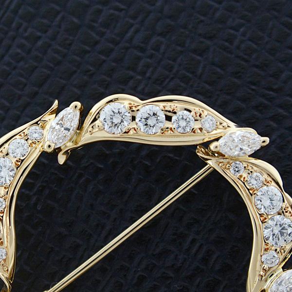 Mioya ！K18 豪華 ダイヤモンド 花びらモチーフ ブローチ Mioya ！K18