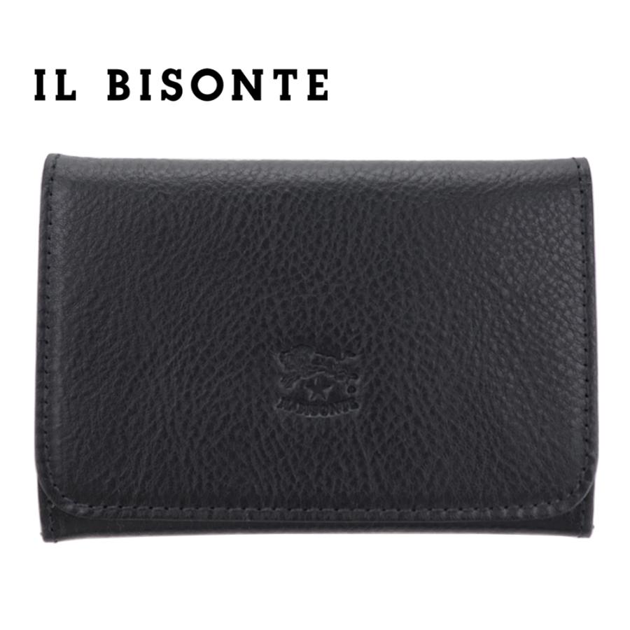 IL BISONTE（イルビゾンテ） カードケース 名刺入れ ブラック パス
