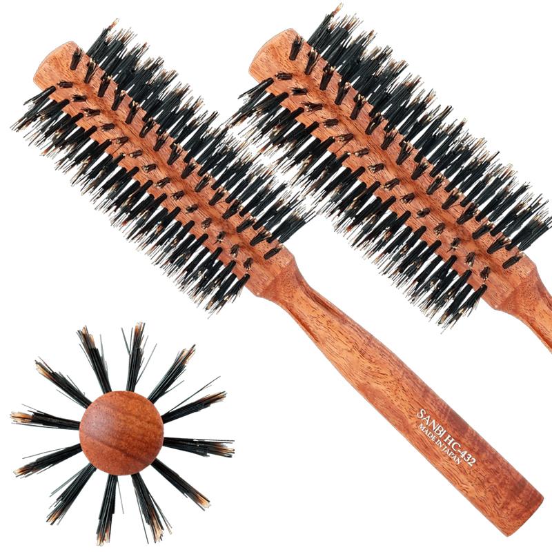 カール＆ストレートも 猪毛＆豚毛ミックス ロールブラシ サンビー HC