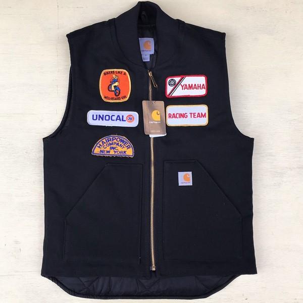Carhartt（カーハート） ワッペン付き ダックベスト ブラック Sサイズ