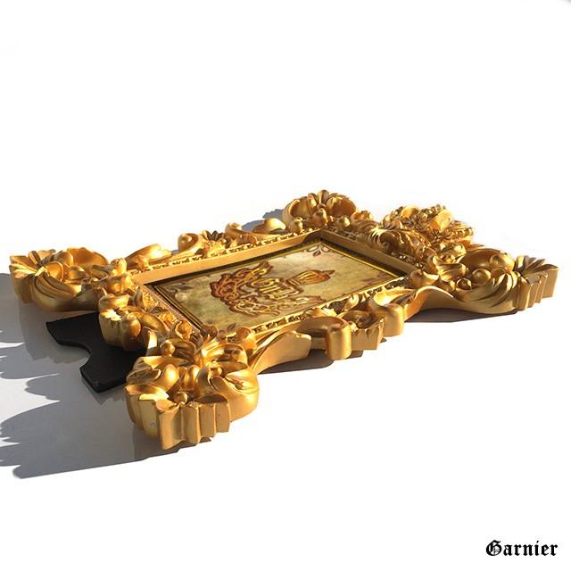 アンティーク フォトフレーム イエロー ゴールド L判 豪華 写真立て