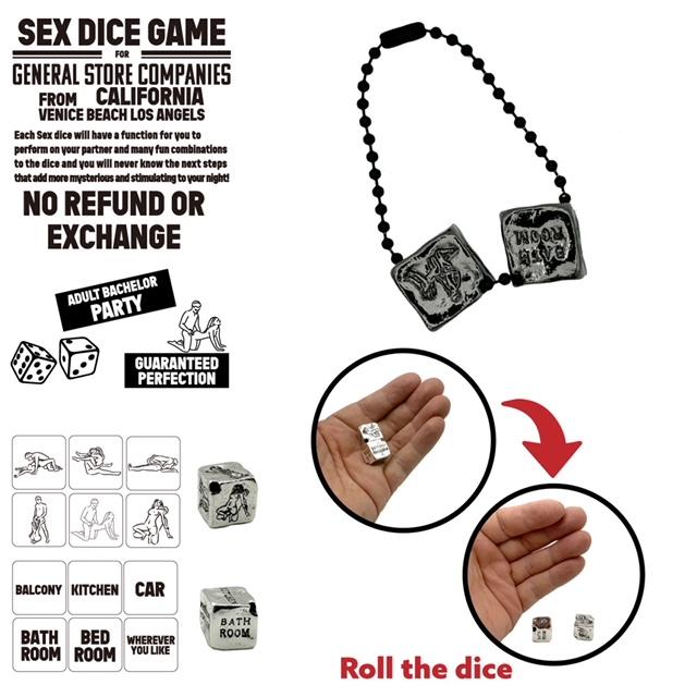 US SEX DICE シルバー セクシー ダイス ゲーム キーチェーン さいころ