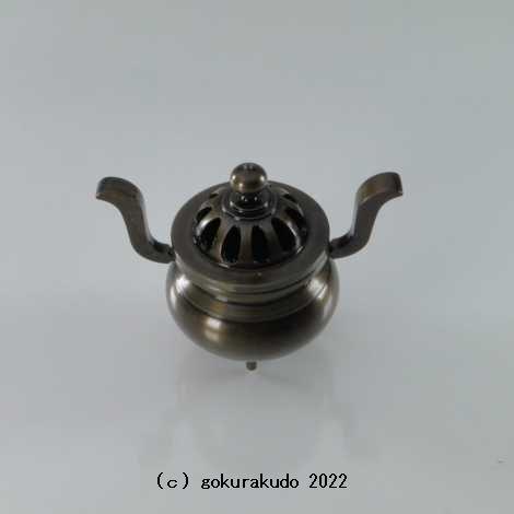香炉・蓋付き香炉／玉香炉（獅子なし）色付き（鍋長色） 2.5寸 : 仏壇