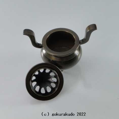 香炉・蓋付き香炉／玉香炉（獅子なし）色付き（鍋長色） 2.5寸 : 仏壇