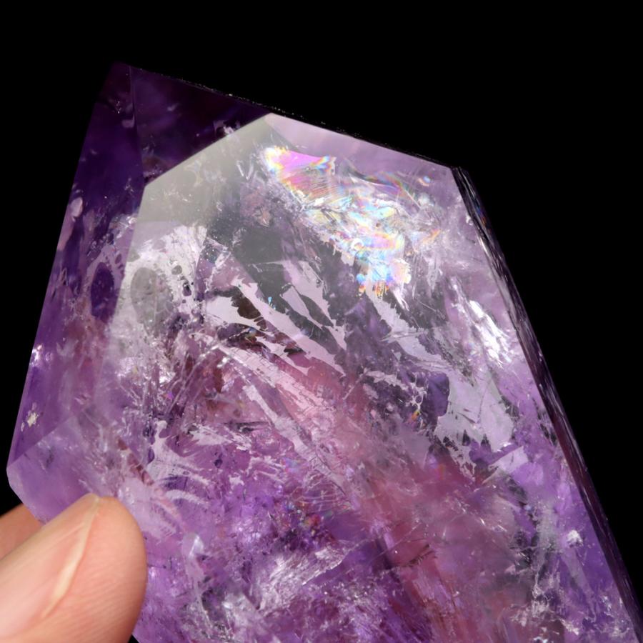 GOLD STONE アメジスト 六角柱 ポイント 1点もの ボリビア産 AAA 虹