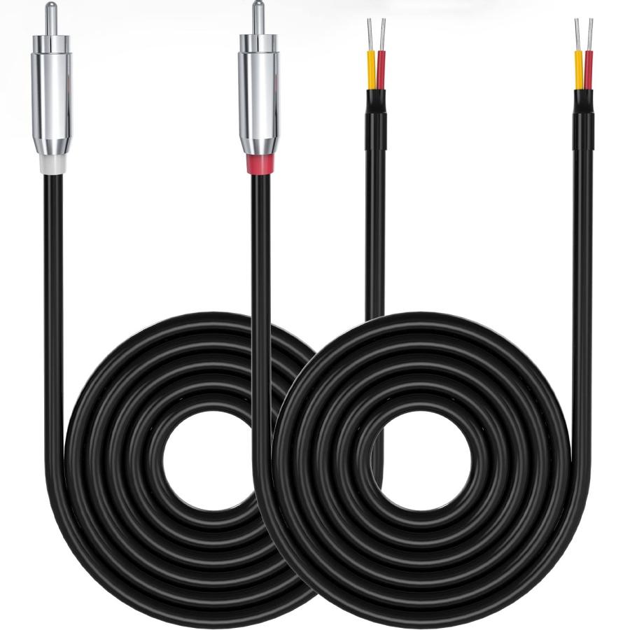 スピーカーケーブル 変換 2m 2本 18AWG RCA ピン端子 先バラ 金属