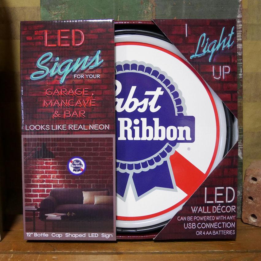 PABST BLUE RIBBON LED ロープ ネオンサイン ボトルキャップ