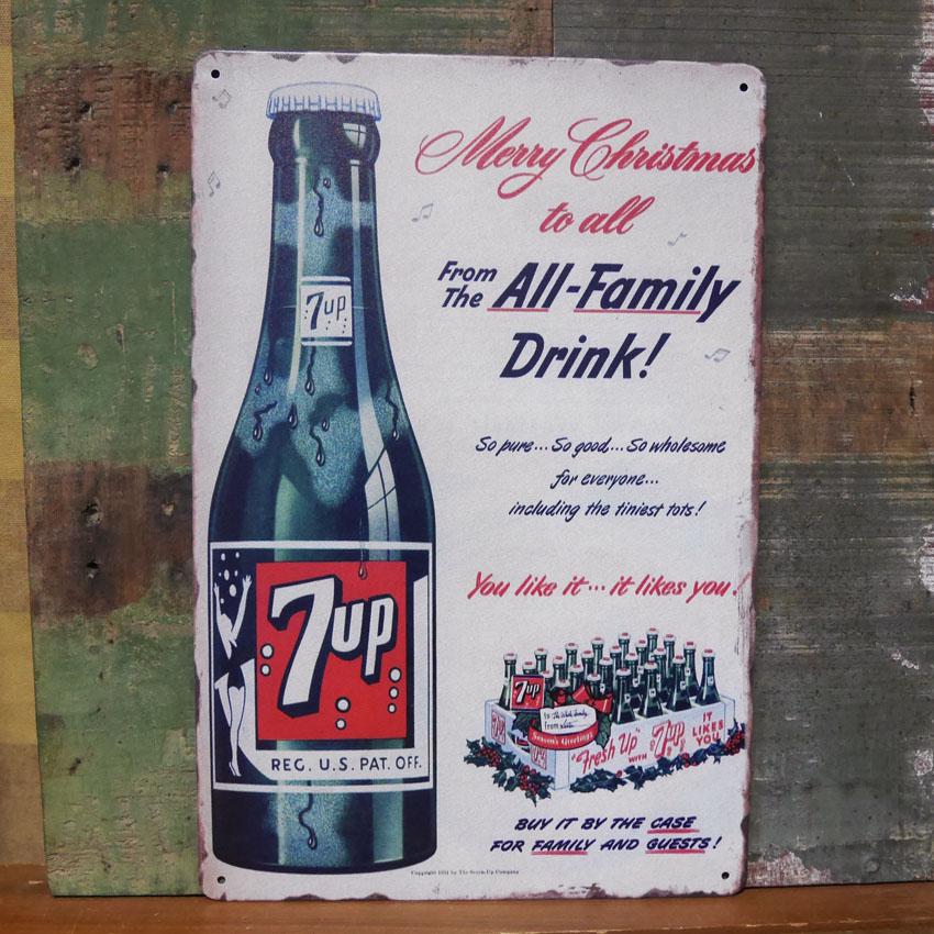 セブンアップ アメリカンサインボード 7UP メタルサイン ブリキ看板
