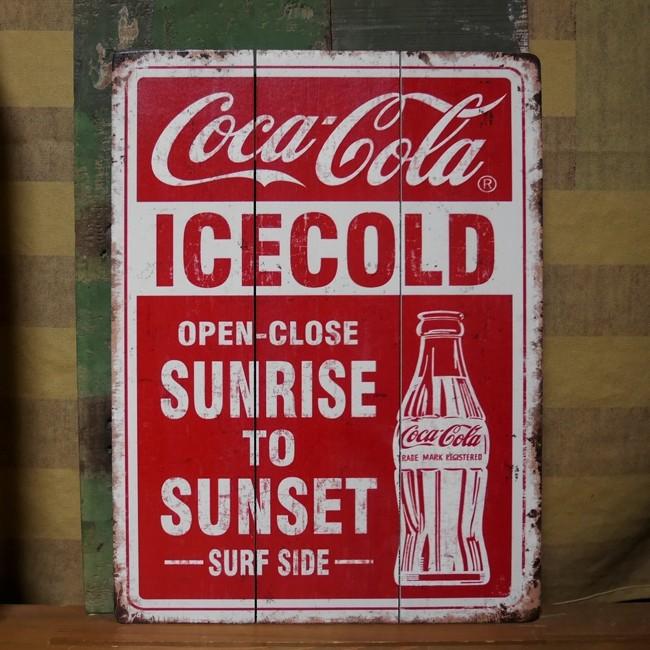 Coca Cola（コカコーラ） ウッドサインボード COCA-COLA 木製看板 WOOD
