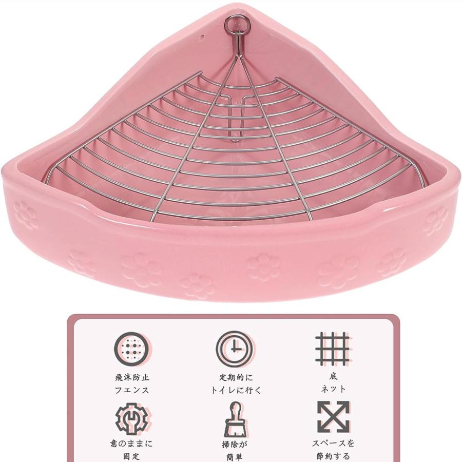 うさぎ トイレ 陶器 カワイ 飼育ケージ内装 三角 兎 かわいい 3色