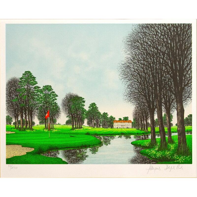 ジャック ・ デペルト 「 フォレストオークゴルフ場 」 リトグラフ