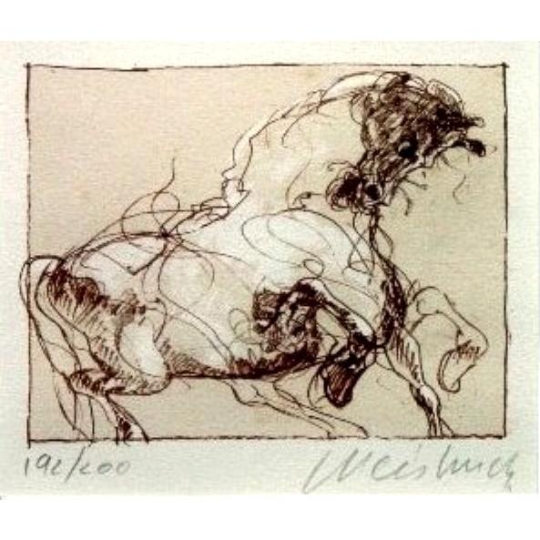 ワイズバッシュ オリジナルリトグラフ 躍動する馬 ムーブメントタッチ