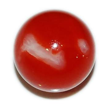 コーラル-珊瑚 血赤色 丸珠 無穴 ルース 約11.1mm : 宝飾ジェム
