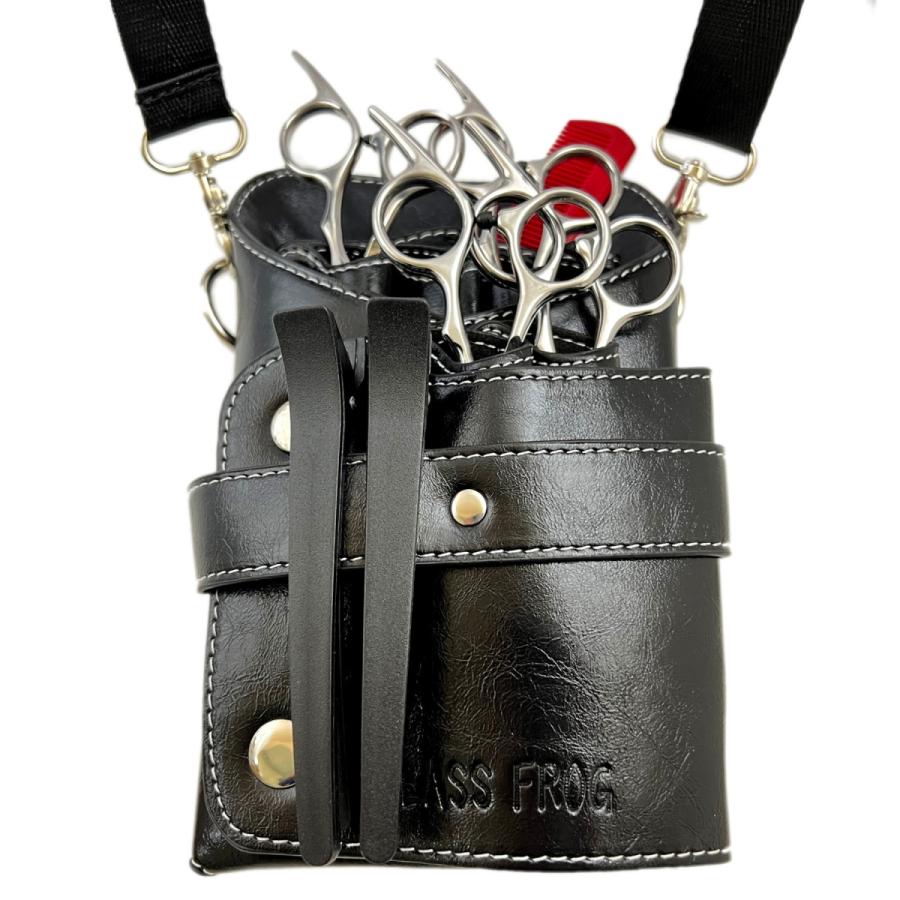 シザーケース 6丁挿し PUレザー 美容師 トリマー : GLASS FROG - 通販