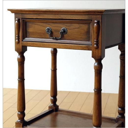 電話台 ファックス台 アンティーク おしゃれ スリム 木製 引き出し