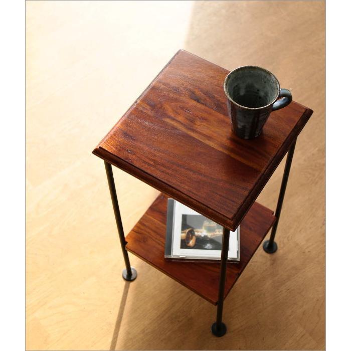 サイドテーブル 木製 アイアン おしゃれ ソファ ベッド スリム ベッド