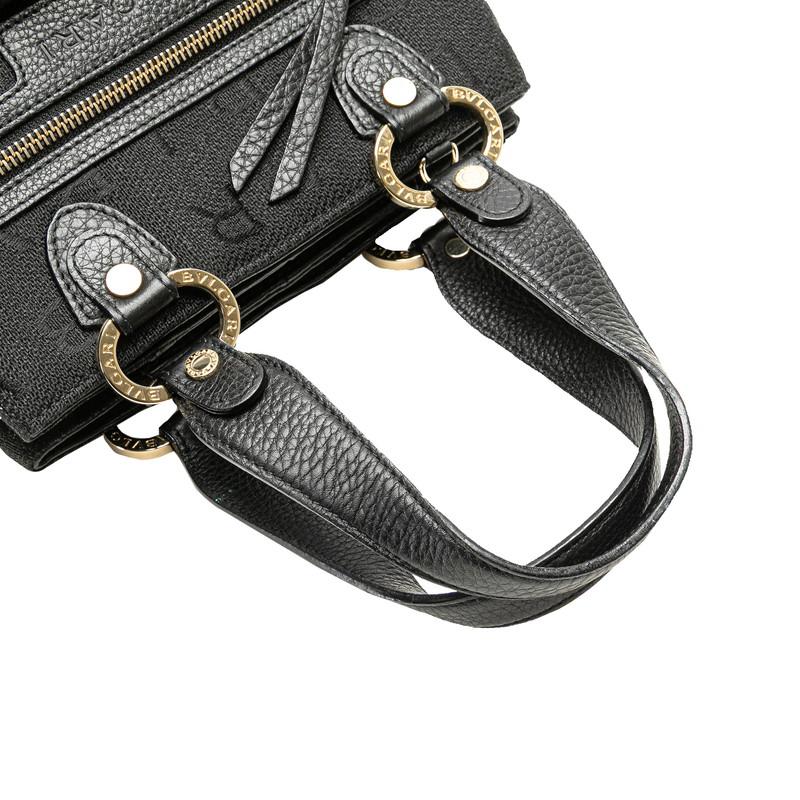 BVLGARI（ブルガリ） モノグラム ロゴマニア ハンドバッグ ブラック