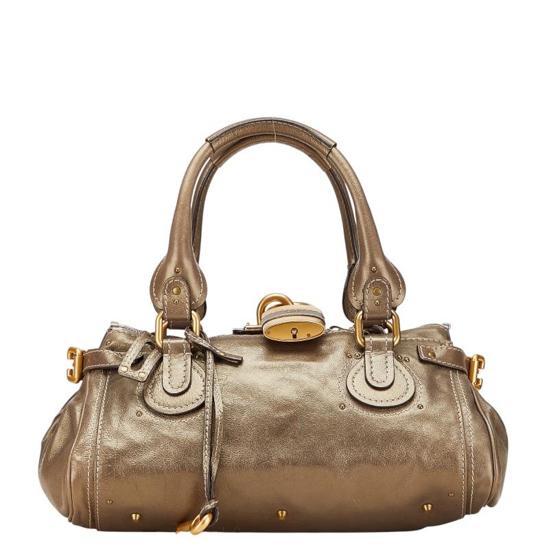 Chloe（クロエ） パディントン ハンドバッグ ゴールド ブラウン レザー