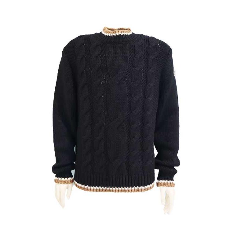 MONCLER（モンクレール） ケーブルニット ウール セーター ブラック