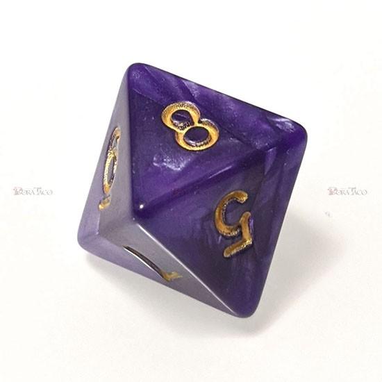 サイコロ ダイス／単品◇パール調【紫/金】8面サイコロ(ダイス