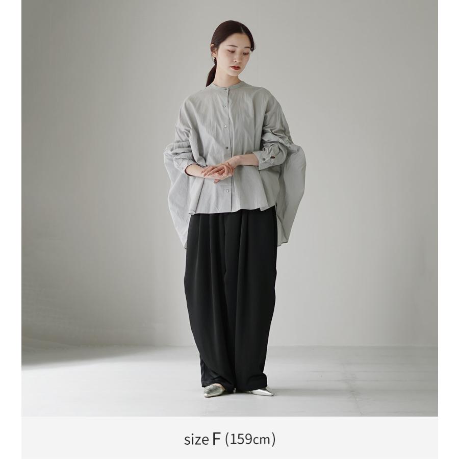 mizuiroind（ミズイロインド） バックギャザー ワイドシャツ