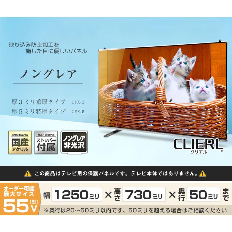 テレビ保護パネル 55型 55インチ 反射・映込防止 テレビガード テレビ